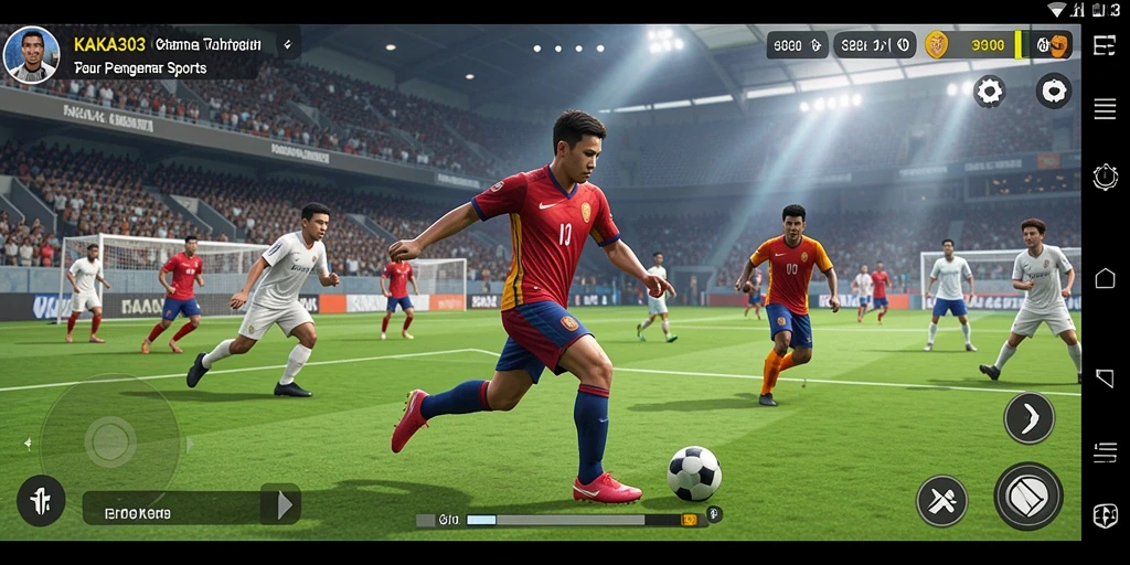 Screenshot utama KAKA303 menampilkan aksi seru gameplay olahraga.