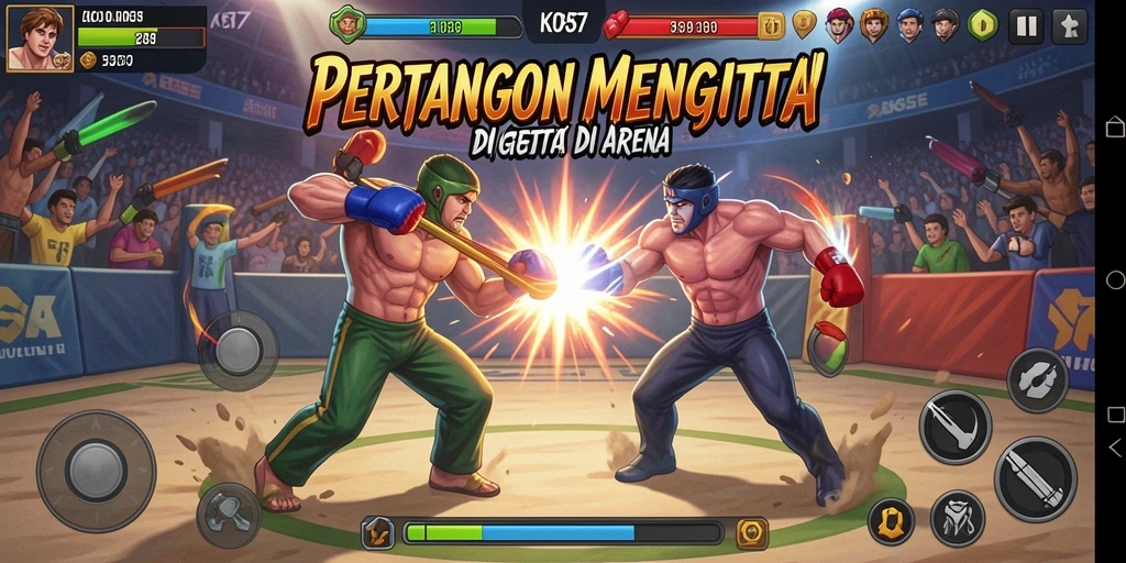 Gameplay KO857 menunjukkan pertarungan yang intens dan karakter beragam.