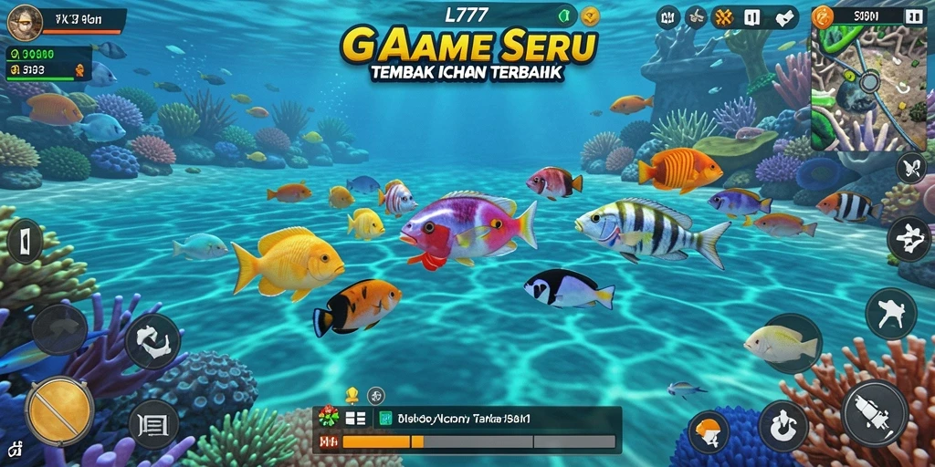 Screenshot gameplay L777 menampilkan aksi seru dalam berburu ikan.