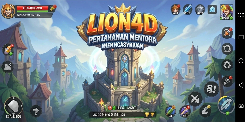 Tampilan permainan menara pertahanan yang mendebarkan dari LION4D.