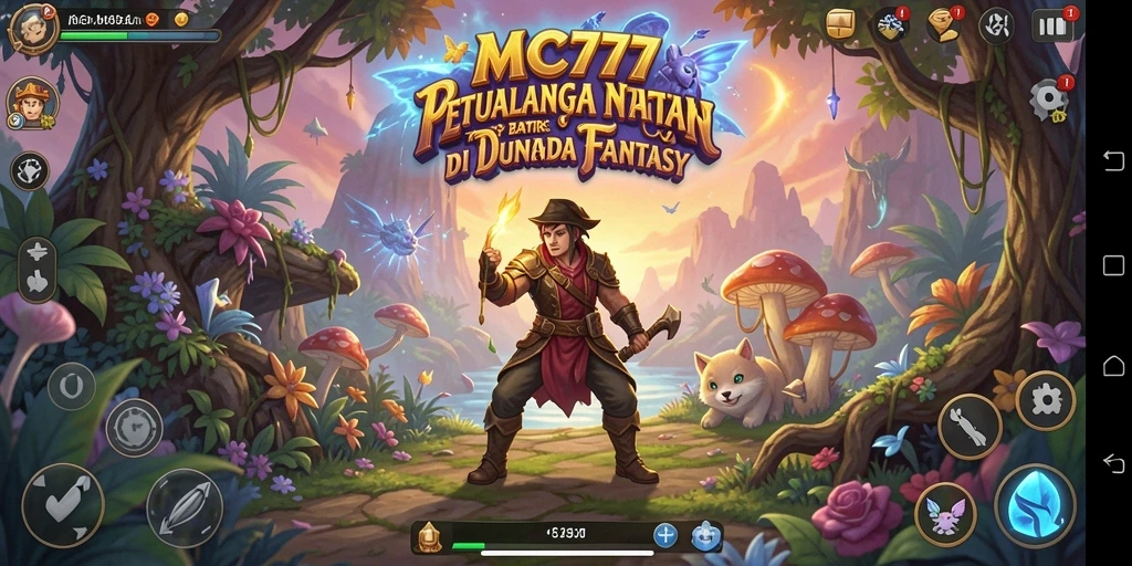 Tampilan gameplay seru dalam petualangan fantastis MC777.