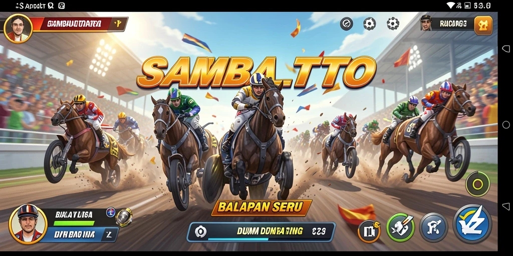 Screenshot gameplay SAMBALTOTO menampilkan aksi balapan yang mendebarkan.
