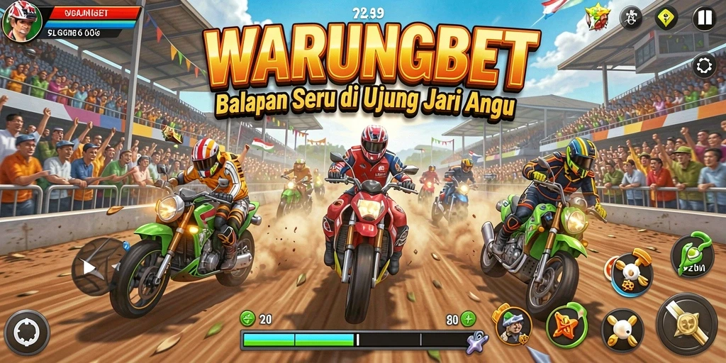 Tampilan gameplay balapan mendebarkan di WARUNGBET.