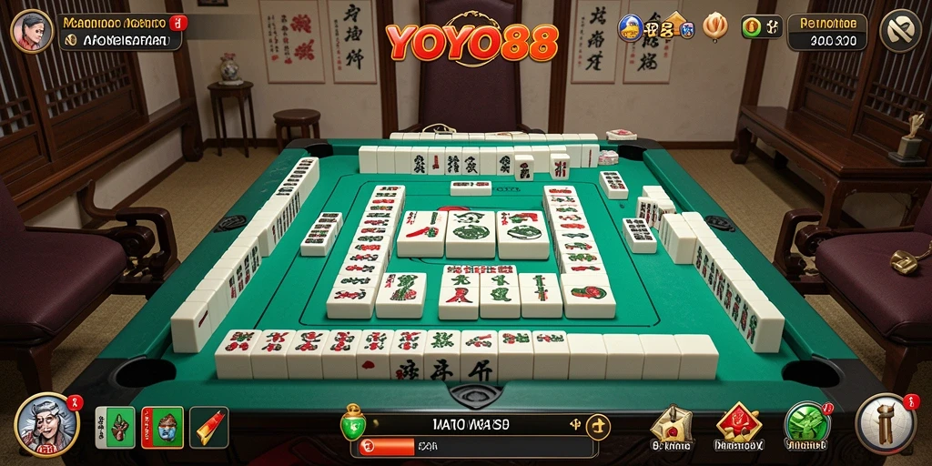 Screenshot YOYO88 menampilkan gameplay Mahjong yang mendebarkan dan strategis.